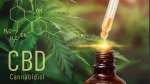Cannabidiol also known as CBD oil chemical structure and oil drop